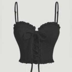 🖤 sexy black Corset crop cami top - 90s - witchy - Whimsigoth - gothic 🖤